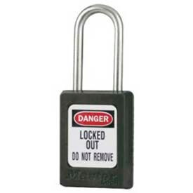 Master Lock Company S31BLK Master Lock® Safety Padlock, Short Zenex™, 3/16" Body X 1-1/2" Shackle, Black image.