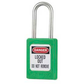 Master Lock Company S31GRN Master Lock® Safety Padlock, Short Zenex™, 3/16" Body X 1-1/2" Shackle, Green image.