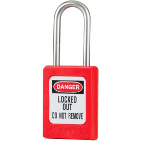 Master Lock Company S31KARED Master Lock® Thermoplastic Zenex™ S31KARED Safety Padlock, 1-3/8"W x 1-1/2"H Shackle, Red image.