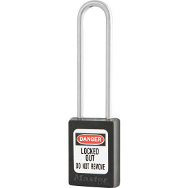 Master Lock Company S31LTBLK Master Lock® Thermoplastic Zenex™ S31LTBLK Safety Padlock, 1-3/8"W x 3"H Shackle, Black image.