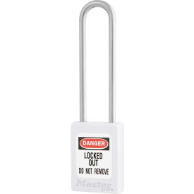Master Lock Company S31LTWHT Master Lock® Thermoplastic Zenex™ S31LTWHT Safety Padlock, 1-3/8"W x 3"H Shackle, White image.