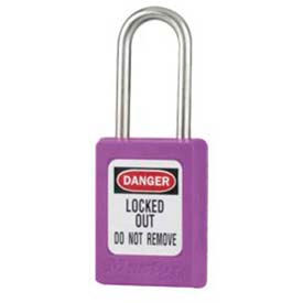 Master Lock Company S31PRP Master Lock® Safety Padlock, Short Zenex™, 3/16" Body X 1-1/2" Shackle, Purple image.