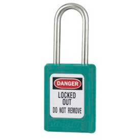 Master Lock Company S31TEAL Master Lock® Safety Padlock, Short Zenex™, 3/16" Body X 1-1/2" Shackle, Teal image.