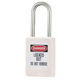 Master Lock Company S31WHT Master Lock® Safety Padlock, Short Zenex™, 3/16" Body X 1-1/2" Shackle, White image.