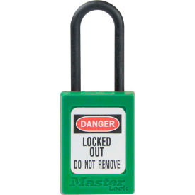 Master Lock Thermoplastic Dialectric Zenex S32GRN Safety Padlock, 1-3/8