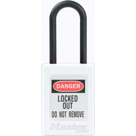 Master Lock Thermoplastic Dialectric Zenex S32WHT Safety Padlock, 1-3/8