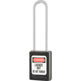 Master Lock Thermoplastic Zenex S33LTBLK Snap Lock Safety Padlock, 1-3/8