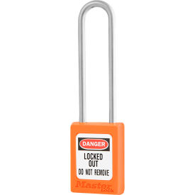 Master Lock Company S33LTORJ Master Lock® Thermoplastic Zenex™ S33LTORJ Snap Lock Safety Padlock, 1-3/8"W x 3"H Orange image.