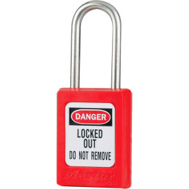 Master Lock Company S33RED Master Lock® Thermoplastic Zenex™ S33RED Snap Lock Safety Padlock, 1-3/8"W x 1-1/2"H Red image.