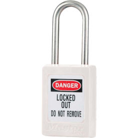 Master Lock Company S33WHT Master Lock® Thermoplastic Zenex™ S33WHT Snap Lock Safety Padlock, 1-3/8"W x 1-1/2"H, WHT image.