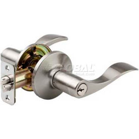 Master Lock Company WL0115KA4 Master Lock® Wave Lever, Keyed Entry, Satin Nickel image.