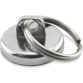 Master Magnetics, Inc. NA011200NBX Master Magnetics Neodymium Super Magnet Assembly NA011200N with Key Ring 35 Lbs. Pull Chrome Plating image.