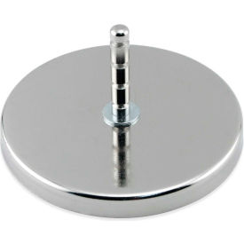 Master Magnetics Ceramic Hang-It Magnet RB100POST with Attached Grooved Post 200 Lbs. Pull Chrome - Pkg Qty 12