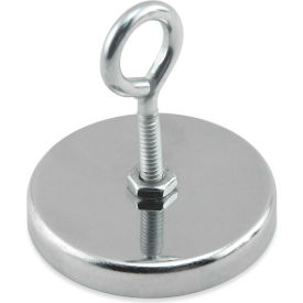 Master Magnetics, Inc. RB50EB Master Magnetics Ceramic Hang-It Magnet RB50EB with Attached Eyebolt 35 Lbs. Pull Chrome Plating image.