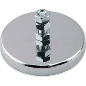 Master Magnetics, Inc. RB70B3N Master Magnetics Ceramic Mount-It Magnet RB70B3N with Attached Screw and Nuts 65 Lbs. Pull Chrome image.