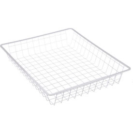 Marlin Steel Wire Products Inc 00-00363220-02-5 Marlin Steel Wire Tote Basket - White 21"L x 17"W x 3-3/16"H Plain Steel - Price Each for Qty 5+ image.
