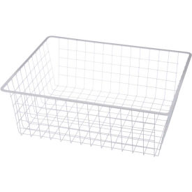 Marlin Steel Wire Products Inc 00-00363221-02-5 Marlin Steel Wire Tote Basket - White 18-1/4"L x 17"W x 7-3/16"H Plain Steel Price Each for Qty 5+ image.