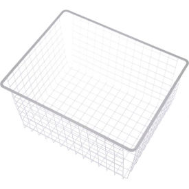 Marlin Steel Wire Products Inc 00-00363222-02-5 Marlin Steel Wire Tote Basket - White 18-1/4"L x 17"W x 11-1/4"H Plain Steel Price Each for Qty 5+ image.