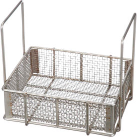 Marlin Steel Wire Products Inc 00-00368185-38-5 Marlin Steel Wire Basket 11"L x 9"W x 3-1/2"H 0.25" Wire - Stainless Steel - Price Each for Qty 5+ image.
