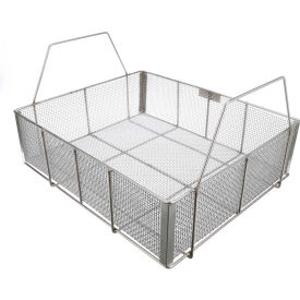 Marlin Steel Wire Products Inc 00-00368191-38-5 Marlin Steel Wire Basket 23"L x 19"W x 6-1/2"H 0.25" Wire - Stainless Steel - Price Each for Qty 5+ image.
