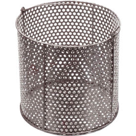 Marlin Steel Wire Products Inc 00-00368224-81-5 Marlin Steel Perforated Round Basket 8-5/8"Dia x 8-1/4"H Plain Steel - Price Each for Qty 5+ image.