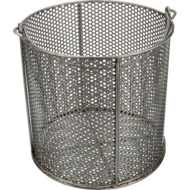Marlin Steel Wire Products Inc 00-00368227-38-5 Marlin Steel Perforated Round Basket 12-3/4"Dia x 12-5/16"H Stainless Steel - Price Each for Qty 5+ image.