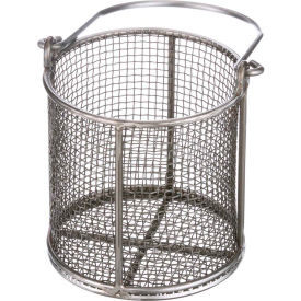 Marlin Steel Wire Products Inc 00-00368230-81-5 Marlin Steel Round Wire Basket 6-5/8"Dia. x 6-5/8"H 0.25" Wire - Plain Steel - Price Each for Qty 5+ image.