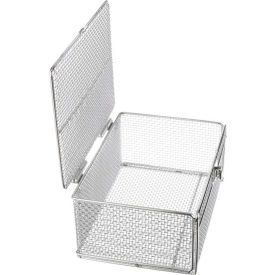 Marlin Steel Wire Products Inc 00368050-31 Marlin Steel Basket With Lid 14"L x 10"W x 6"H 0.25" Wire - Stainless Steel - Price Each for Qty 1-4 image.