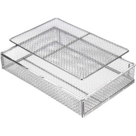 Marlin Steel Wire Products Inc 02035002-31-5 Marlin Steel Wire Mesh Basket 17"L x 10-3/4"W x 2-1/4"H Stainless Steel Price Each for Qty 5+ image.