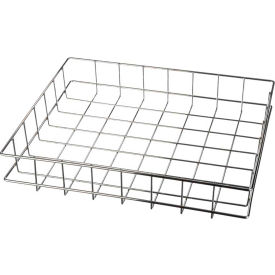 Marlin Steel Wire Products Inc 02035006-11 Marlin Steel Wire Mesh Basket 23"L x 19"W x 4-1/4"H Plain Steel, Nickel, Price Each for Qty 1-4 image.