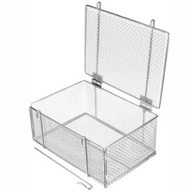 Marlin Steel Wire Products Inc 304002-31-5 Marlin Steel Basket w/ Lid Electropolish Stainless Steel 14"L x 10"W x 6-5/8"H Price Each for Qty 5+ image.