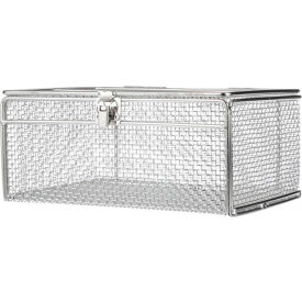 Marlin Steel Wire Products Inc 368050-31 Marlin Steel Basket with Lid 368050-31 - Electropolished Stainless Steel - 14"L x 10"W x 6"H Qty 1-4 image.