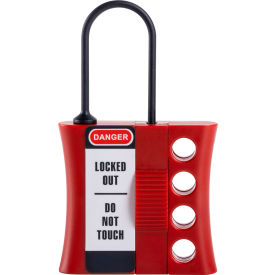 Master Lock® Shackle Lockout Hasp Plastic S Red