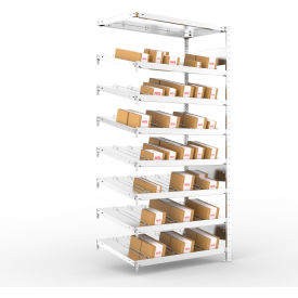 Meta Storage CLIP S3 Gravity Fed Rack 14° Add-On 79''Hx36''Wx20''D (8xMS230 shelves) Galvanized