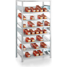 Meta Storage CLIP S3 Gravity Fed Rack 14 Basic 79''Hx36''Wx20''D (8xMS230 shelves) Galvanized