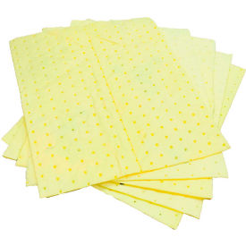 Meltblown Technologies YFMF100 Hazmat Fine Fiber Absorbent Pads, Heavy Weight, 18" x 15", Yellow, 100/Bale image.