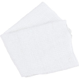 MONARCH BRANDS N030-W63-5DZ Qwick Wick 100 Cotton White Terry Light Duty Bar Towel, 24 oz., 16" x 19", 12 Towels/Pack, 5 Packs image.