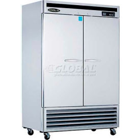 Kool-It Reach In Freezer Bottom Mount Compressor 2 Solid Doors 44.7 Cu. Ft. Stainless Steel