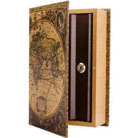Barska CB12480 Barska Antique Map Diversion Book Lock Box With Keyed Lock CB12480 10-3/4" x 7" x 2-3/4" image.