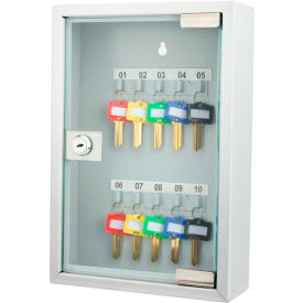 Barska CB12986 Barska CB12986 10 Keys Lock Box Gray W/ Glass Door 6"W x 10-1/2"D x 14-1/2"H, Grey, Aluminum image.
