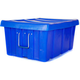 Myton Industries Inc. MTL-2BLU Bulk Shipping Poly Container With Lid 31"L x 22"W x 15"H, Blue image.