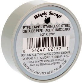 BLACK SWAN MFG. 2152 Black Swan PTFE - Tape - Gray Stainless Steel, 1/2" X 520" image.