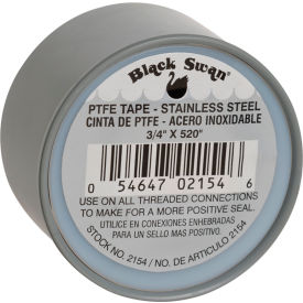BLACK SWAN MFG. 2154 Black Swan PTFE - Tape - Gray Stainless Steel, 3/4" X 520" image.