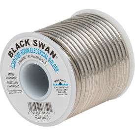 BLACK SWAN MFG. 3350 Black Swan Lead Free Rosin Electrical Solder, 1 lb image.