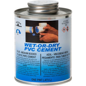 BLACK SWAN MFG. 7080 Black Swan Wet-Or-Dry PVC Cement (Blue) - Medium Bodied, 1 Pt image.