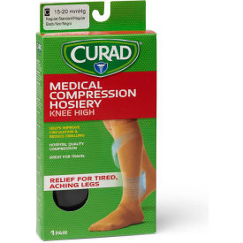 Compression Hosiery w/ 15-20 mmHg, Knee High, Large, Size C, Regular, Black view 2