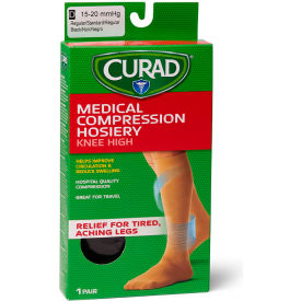 Compression Hosiery with 15-20 mmHg, Knee High, X-Large, Size D, Regular, Black view 2