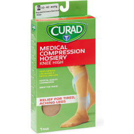 Medline Curad Compression Hosiery w 3040 mmHg Knee High Medium Size B Regular Tan