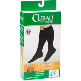 Compression Hosiery w/ 30-40 mmHg, Knee High, Large Size C, Regular, Tan view 2