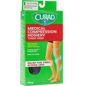 Compression Hosiery w/ 20-30 mmHg, Thigh High, Medium, Size B, Black view 2